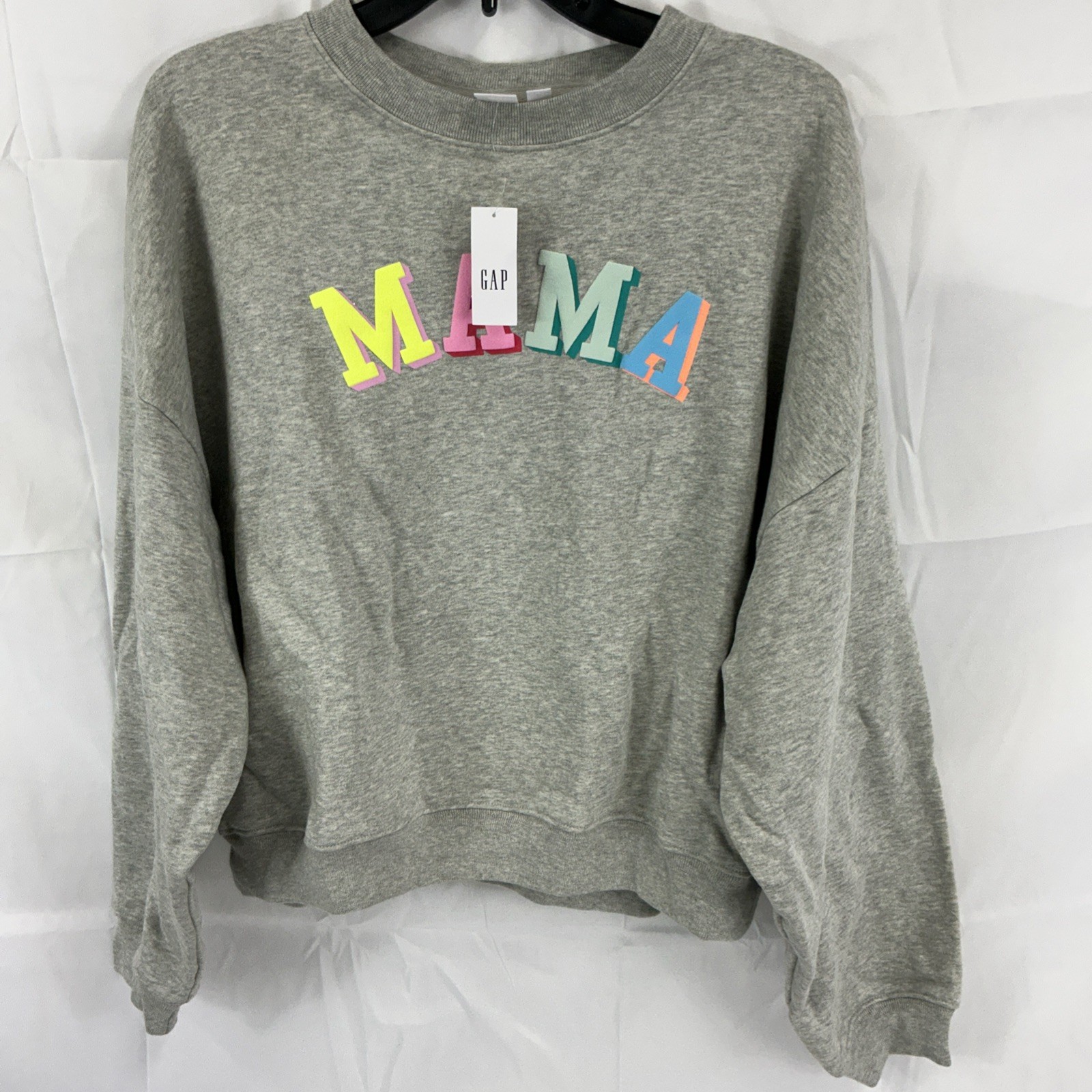 GAP Women’s Grey “MAMA” Sweatshirt Fleece Lined Large Brand New With Tags