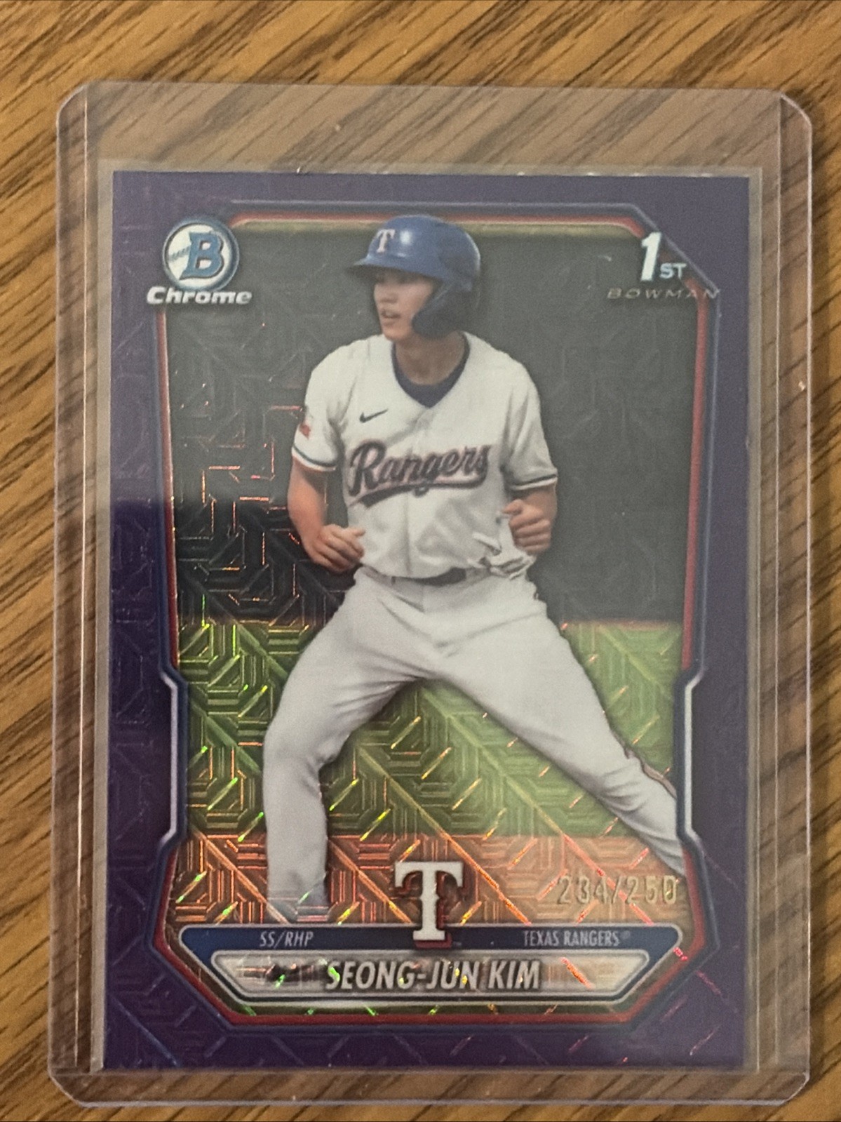 2026 Bowman Chrome Seong Jun Kim Purple Refractor 234/250 BCP-151 Rangers