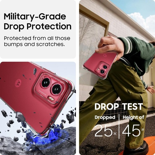 Coque pour Motorola G56 G86 G15 G05 G35 G55 E14 G04 coque téléphone gel silicone transparent - Photo 7 sur 26