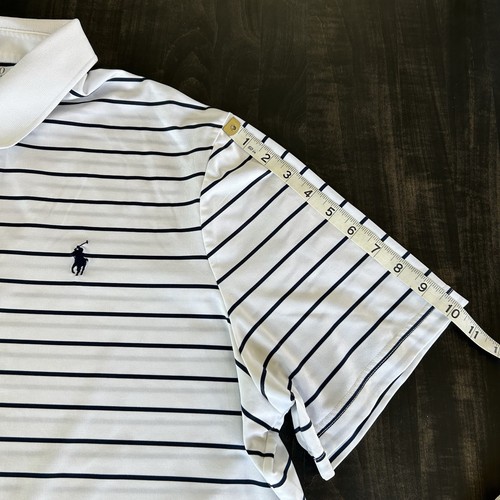 Polo Ralph Lauren Herren XL Golfshirt Performance S/S Pullover weiß schwarz gestreift - Bild 8 von 13
