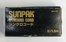 SUNPAK Synchro Cord 651-753 5'/1.5m PC Sync Cable for Camera Flash
