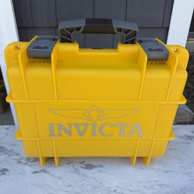 Invicta Waterproof 8 Slot Watch Yellow Hard Shell Case Dive Storage Travel