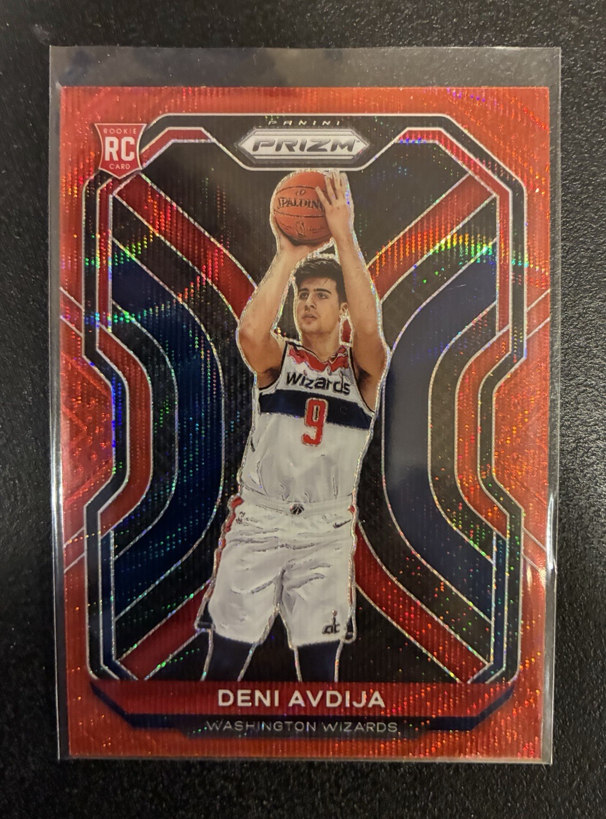 2020-21 Panini Prizm DENI AVDIJA Red Ruby Wave RC #290 WIZARDS TRAIL BLAZERS