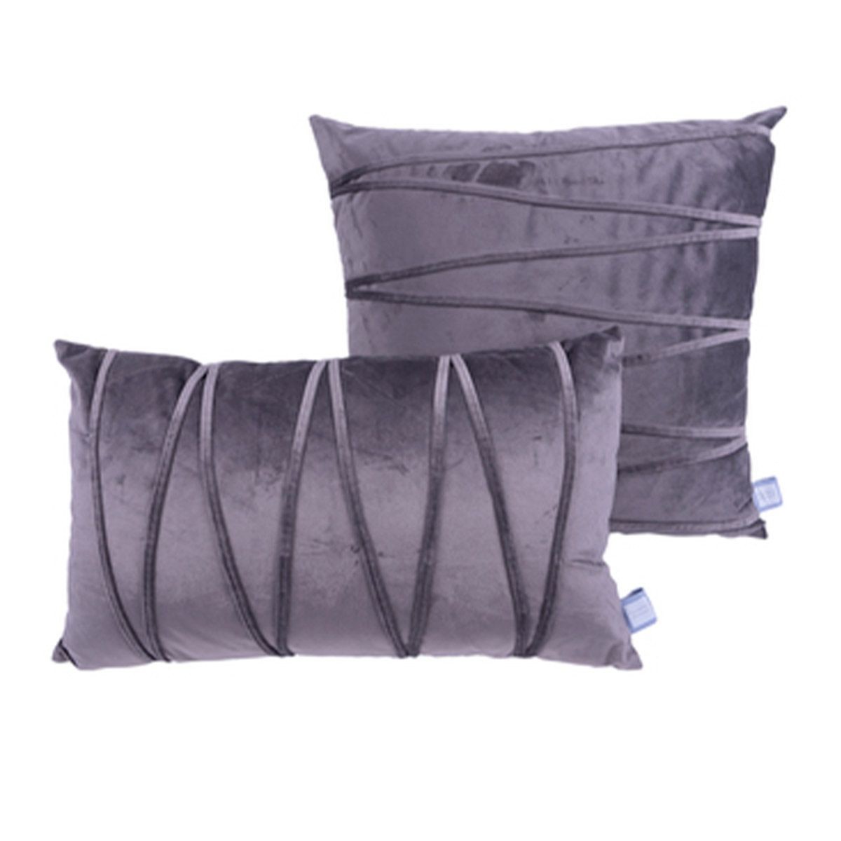 Coussin de garnissage Gris 30x50 cm Paulina lot de 2 pour canapé et salon