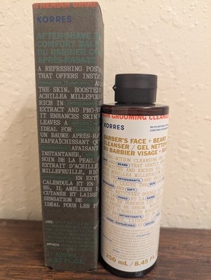 Korres Aftershave Barbers Comfort Balm, Barbers Face And Beard Cleanser New 