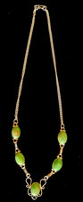 Sterling silver Green Turquoise handmade necklace 925 w/ circle S chain