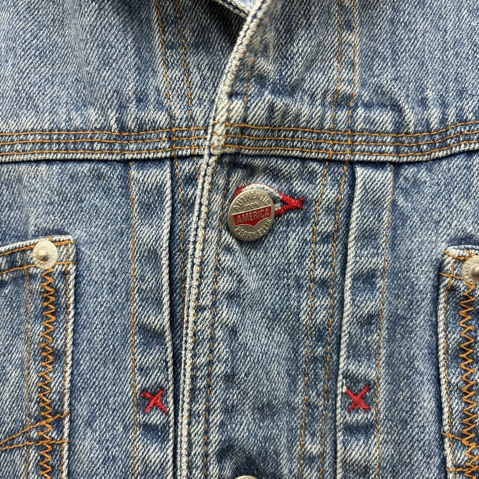 Perry Ellis America Entertainment Tonight Show Crew Logo Denim Jacket XL - RARE - Image 4 of 4