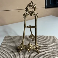 Rococo French Ornate Antique Vintage Brass Book Stand Holder for picture