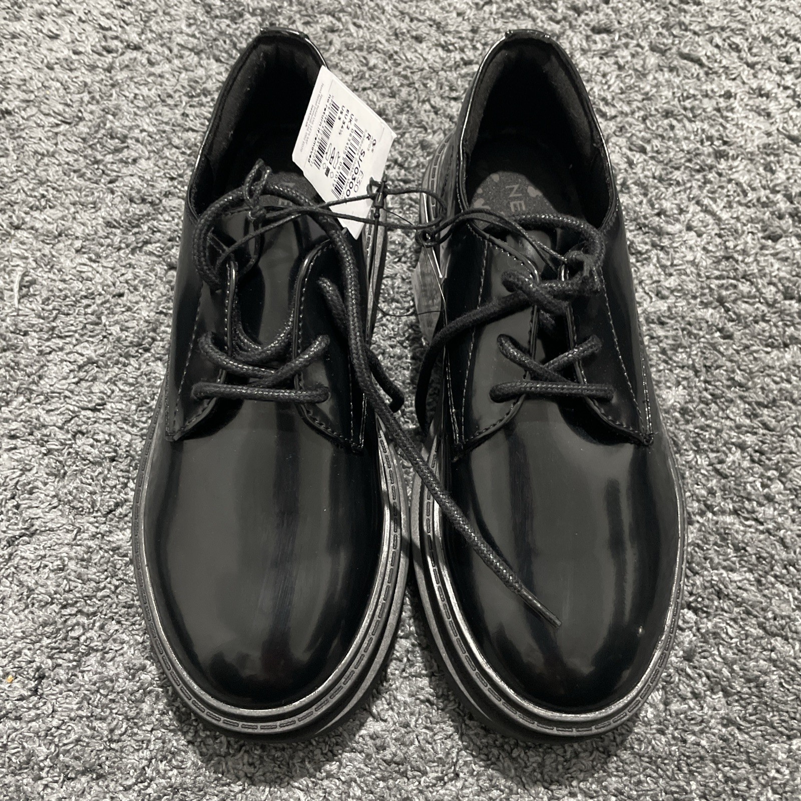 Next Kids Girls School Shoes Black Size Uk2 Scuff Resistant Brand New