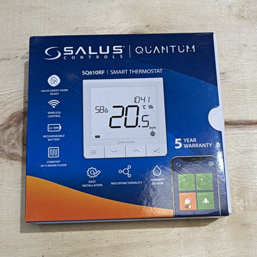 Salus Controls Quantum SQ610RF Wi‑Fi Smart Thermostat Alexa/Google White