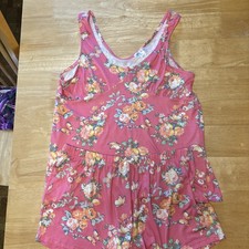 Kathy Ireland XL Women's Two Piece Shorts Tank Sleepwear PJ Sets Pink butterfly