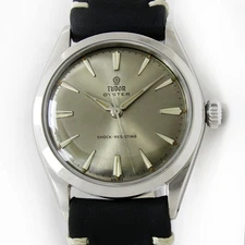 Vintage Tudor Oyster Winding Original Grey Dial 34mm Men Steel Watch C.1963