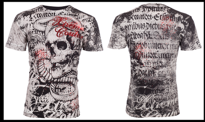 #ad XTREME COUTURE by AFFLICTION Black TOOTHACHE Short Sleeve Slim Fit T shirt NWT $17.99