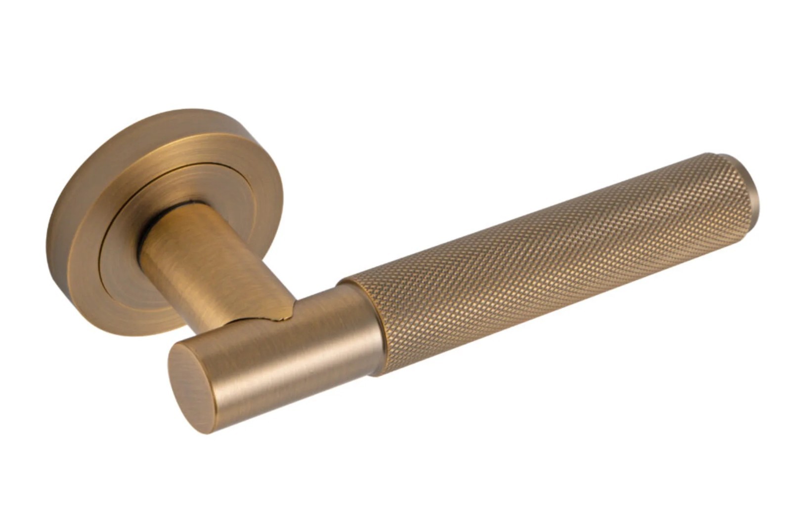 Eclipse Knurled Lever on Rose - Matt Antique Brass - 1 Pair