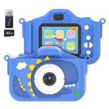 Kids Mini 1080P Digital Video Camera Selfie Toddler Toy With 32G SD Card