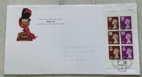 GB QEII 1997 75 yrs BBC Prestige Booklet Machin Pane RM FDC Better Glasgow SHS