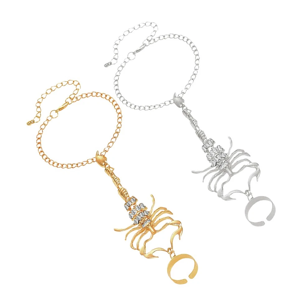 2 Stück Fingerring Handkette Rave Armband Ring Armband - Bild 4 von 4