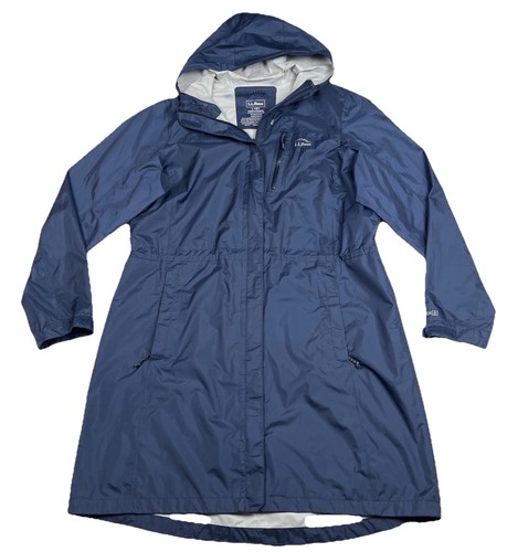 LL Bean Trail Model Rain Jacket Woman’s Petite Large Navy Blue Waterproof