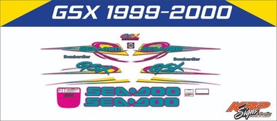 SEADOO GSX 1999-2000 Graphics YELLOW / Decal / Sticker Kit CUSTOM