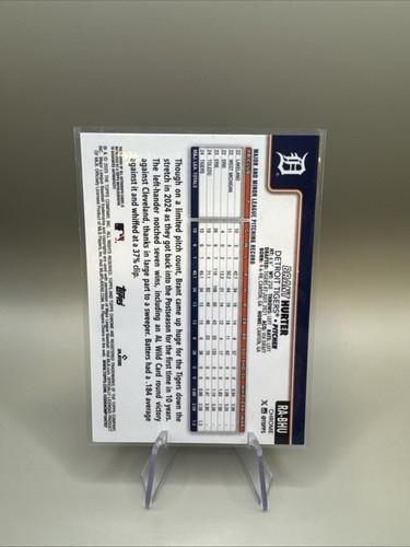 2025 Topps Chrome Rookie Auto Brant Hurter RC #RA-BHU Detroit Tigers - Picture 2 of 2