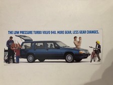 Volvo 940 LPT Low Pressure Turbo Brochure Leaflet Large Card Original