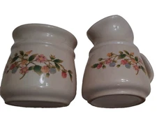 2 piece creamer and sugar set flowers with berries off white color with pastels