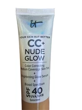 It Cosmetics CC+ Nude Glow Color Correct Skin Tint SPF 40 Tan Warm 1.08 Oz 1/26