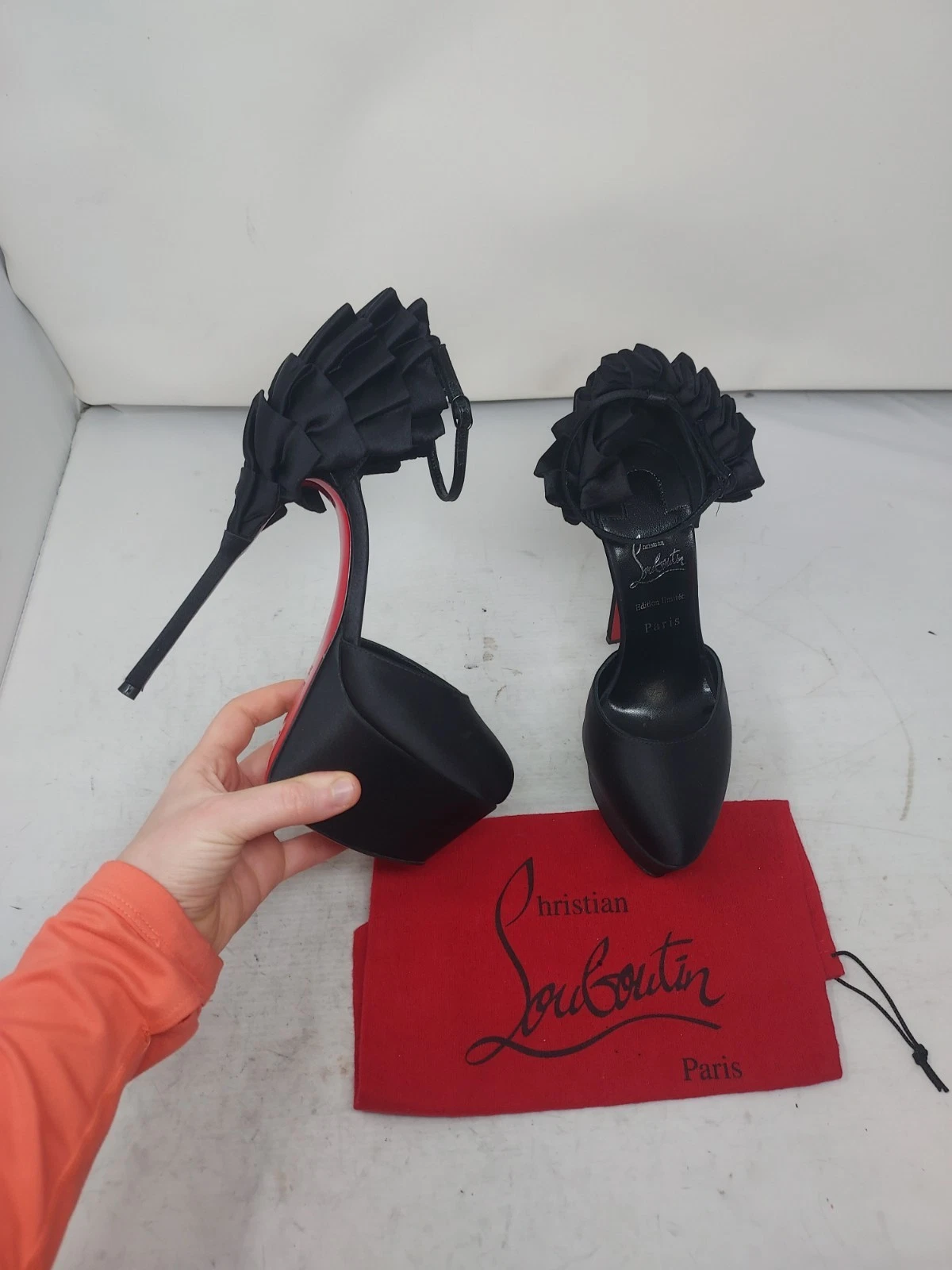 Christian Louboutin — CHRISTIAN LOUBOUTIN EU 37.5 US 7.5 NEW Black Maria Frou Alta Platform Pump