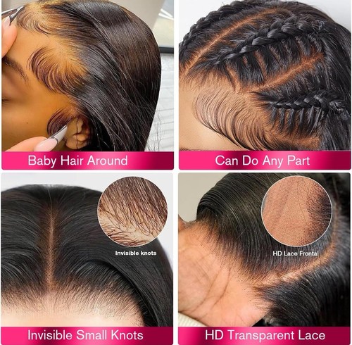 26" Echt HD Lace Perücke 13x6 Full Lace Frontal Wig 220% Dichte Körperwelle HD - Bild 4 von 6