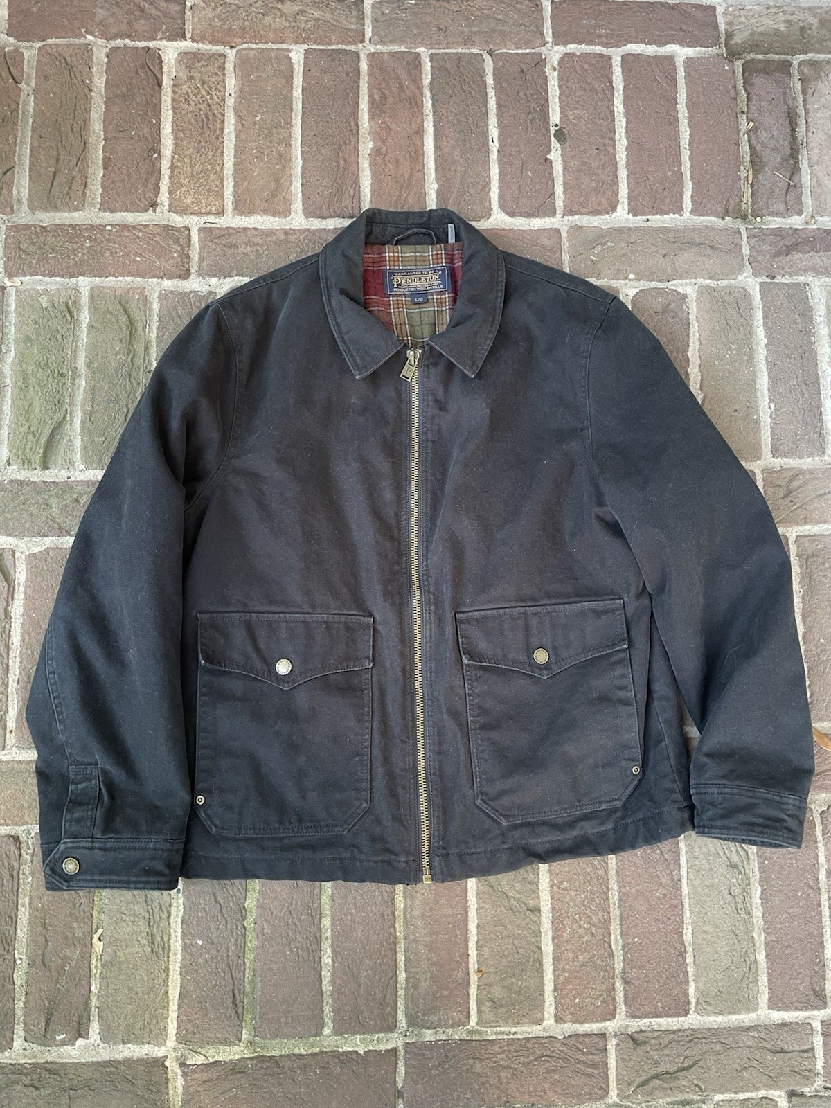 Pendleton Black Heavyweight Zip Jacket Mid-Length… - image 2