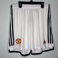 Manchester United Adidas Home Replica Shorts Mens 2023/24 White Small NEW