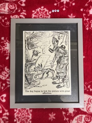 Vintage gerahmter Kunstdruck, Sherlock Holmes, Herlock Shomes