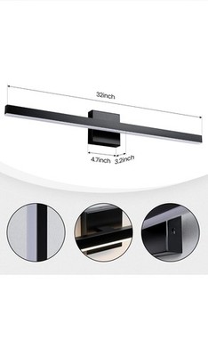 LED Wall Mounted Vanity Lighting Linear Light Bar, Black/White, Bathroom