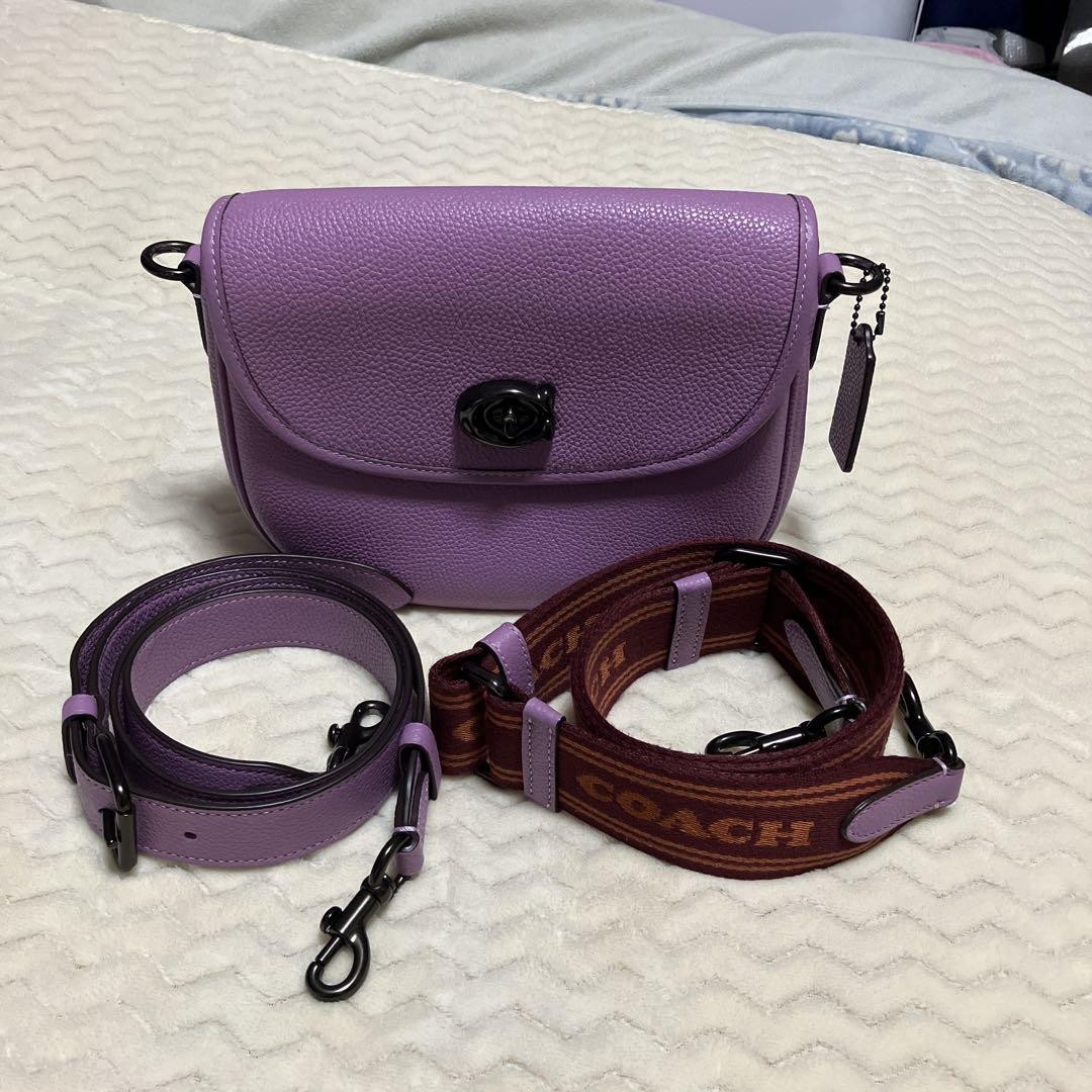 Coach Willow Lavender Leather 2-Way Shoulder Bag Near Mint Used