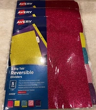 Avery 5 Big Tabs Reversible Dividers Assorted Glitter 3 Sets