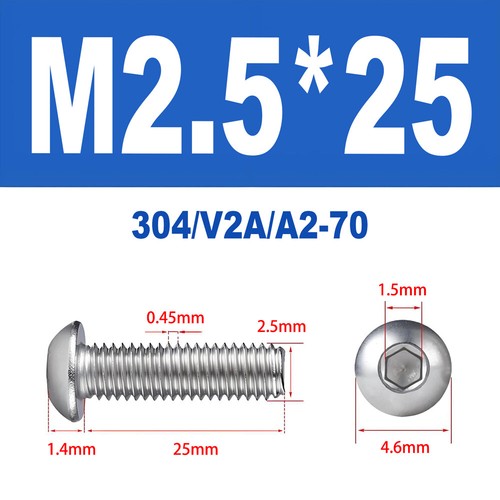 Linsenkopfschrauben Edelstahl A2 V2A ISO 7380 M1.6 M2 M2.5 M3 M4 Innensechskant - Bild 56 von 126