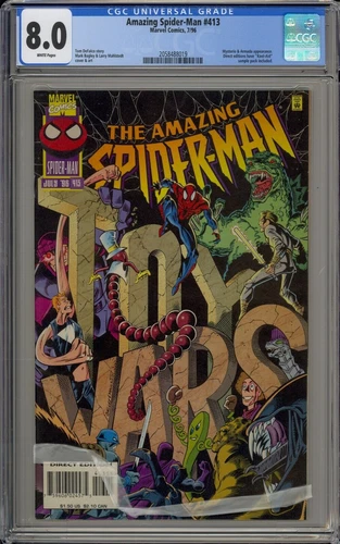 AMAZING SPIDER-MAN #413 - CGC 8.0 - MYSTERIO - ARMADA - MARK BAGLEY COVER
