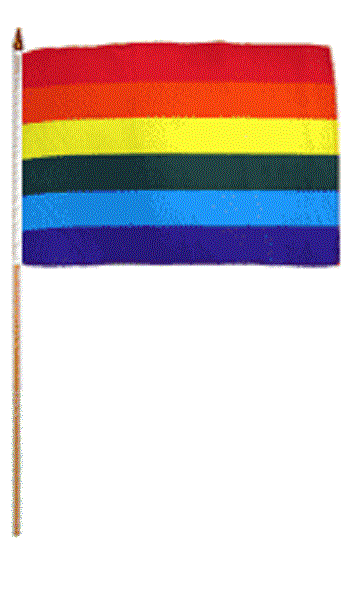 12x18 12"x18" Rainbow Stripes Gay Pride Stick Flag 30" Wooden Staff | eBay