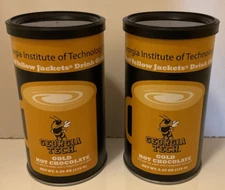 Vintage New Georgia Tech Gold Hot Chocolate In Pkg Cannister Lid Yellow Jackets