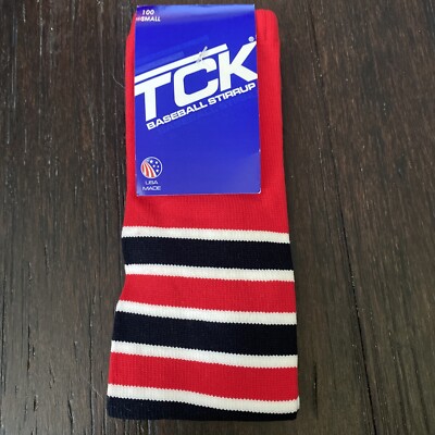 TCK Baseball Stirrup Socks! Mens 100 Small Red, White, Black New See Pics