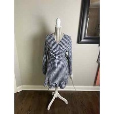 Sneak Peek Large NewWithTag Blue and White Wrap Dress