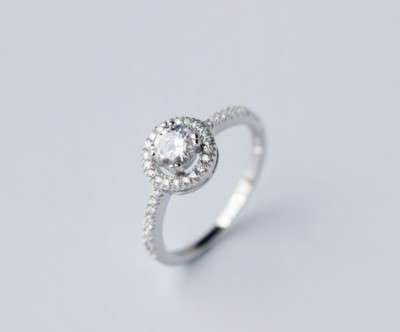 1/10 CT. T.W. Diamond Cluster Bypass Promise Ring in Sterling Silver 1/10 CT. T.W. Diamond Cluster Bypass Promise Ring in Sterling Silver