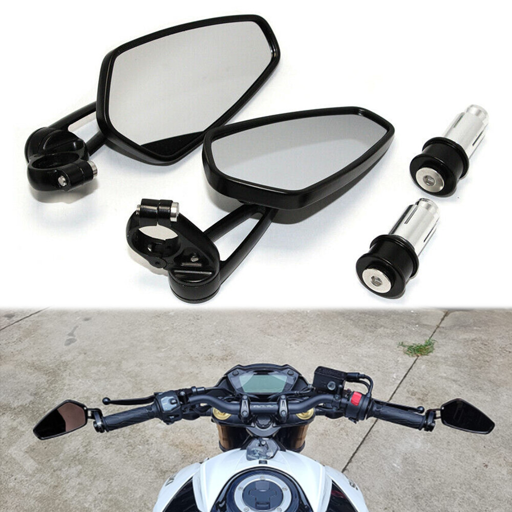 Majome 2pcs Motorbike Mirror, CNC Motorcycle Bar End Rearview Side Mirrors Universal 7/8 Inches 22mm Motorcycle Rear View Mirror Handlebar Mirror High