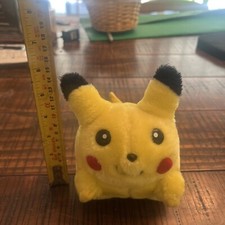 Pikachu Pokemon Tomy Fuzzy Squeeze Sound Plush 6" Fat Toy Doll Japan Read