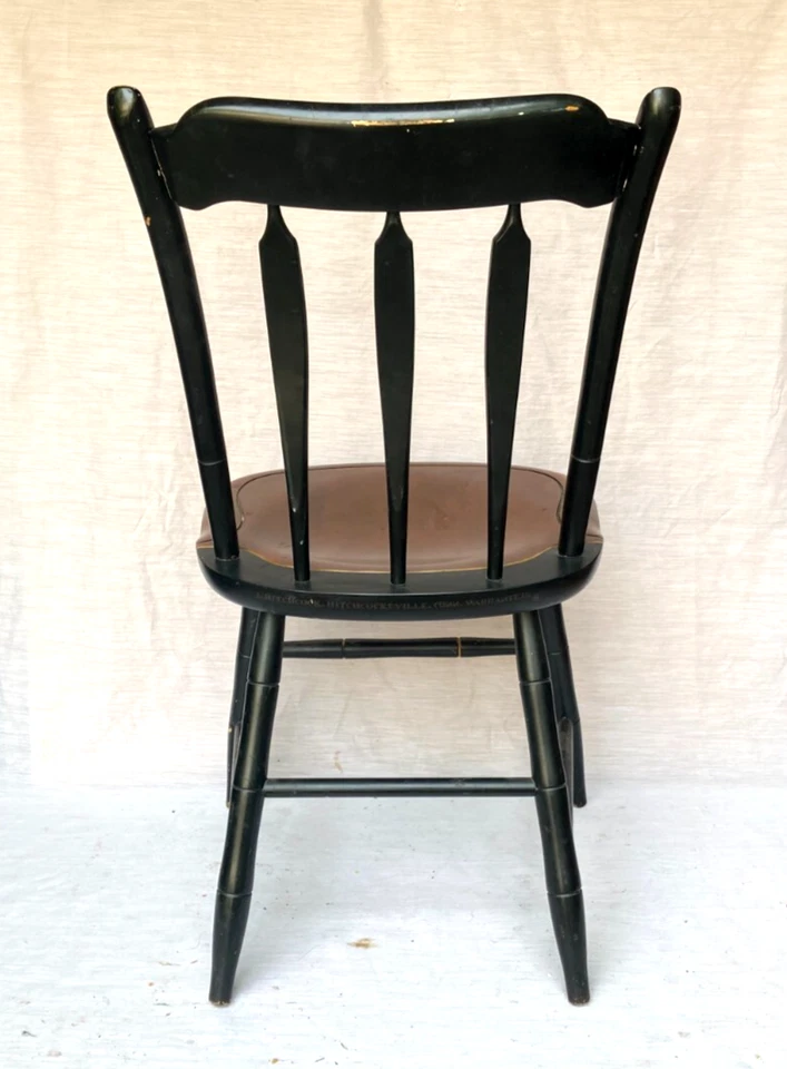 Silla de comedor L. HITCHCOCK Windsor respaldo de flecha oro plantillas cosecha - ¡Rara!! Foto 2 de 3