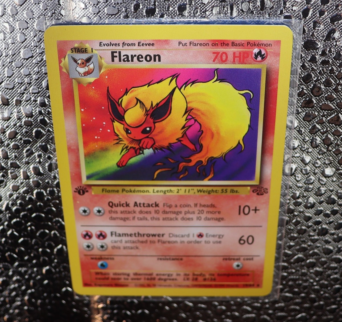 Pokémon TCG Flareon Card 19/64 Jungle Set 1st Edition Rare LP+