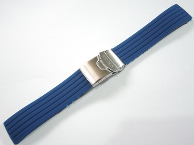 NEW 22MM BLUE RUBBER DEPLOYANT STRAP LARGE DIVERS SKX007 /7002-7001 / 6309-7040