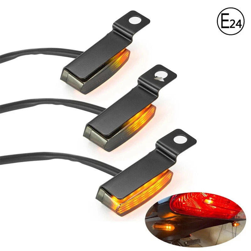 Luz LED de manillar fluida con señal de giro para motocicleta 2 piezas para Honda Harley Softail Foto 4 de 4