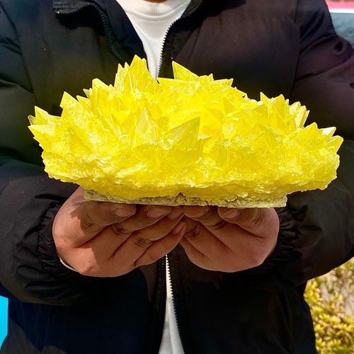5.21LB Rare yellow sulfur crystal quartz crystal mineral specimen - 第 2/13 張圖片