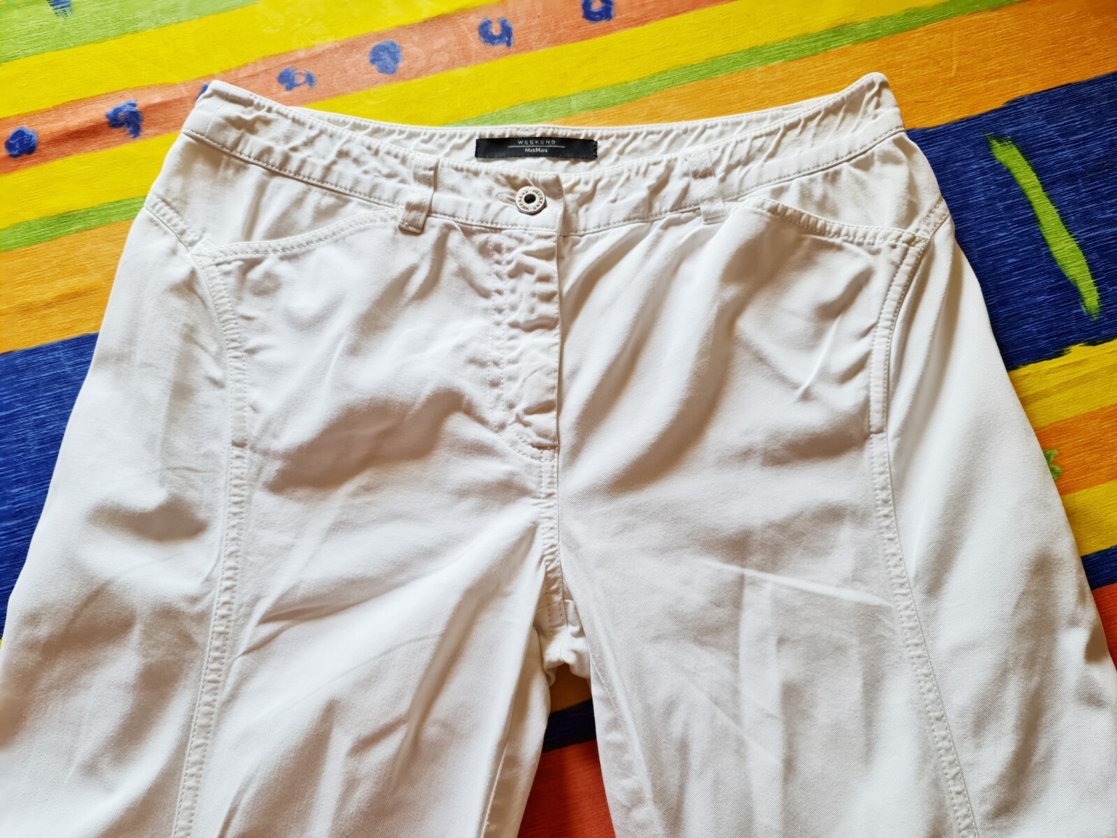 AUTHENTIC WEEKEND MAX MARA SOLID  WHITE COTTON WO… - image 4